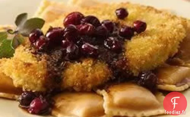 Raviolis de Saint-Jacques de Dinde et Courge au Beurre Brun aux Canneberges