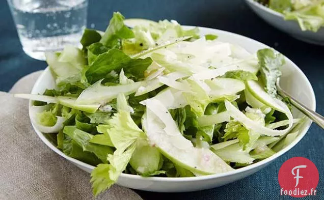 Salade Verte d'Hiver avec Vinaigrette aux Pommes Vertes