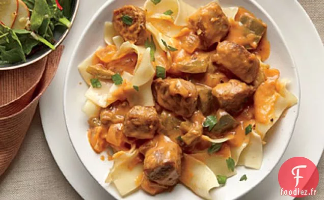Paprikash de Filet de Porc avec Nouilles aux Œufs