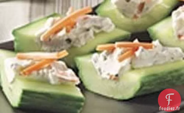 Bouchées de Concombre au Fromage à la Crème et aux Herbes