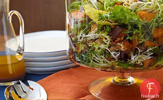 Salade Verte à la Courge Rôtie