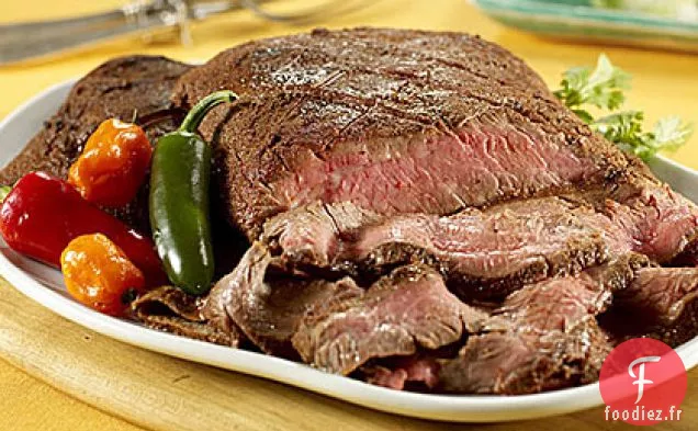 Steak de Flanc Frotté au Piment Ancho