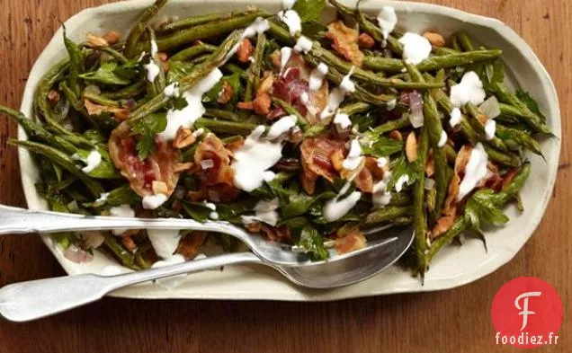 Haricots Verts Rôtis Avec Pancetta et Yaourt