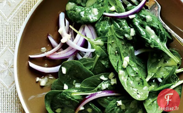 Épinards à la Vinaigrette à l'Ail