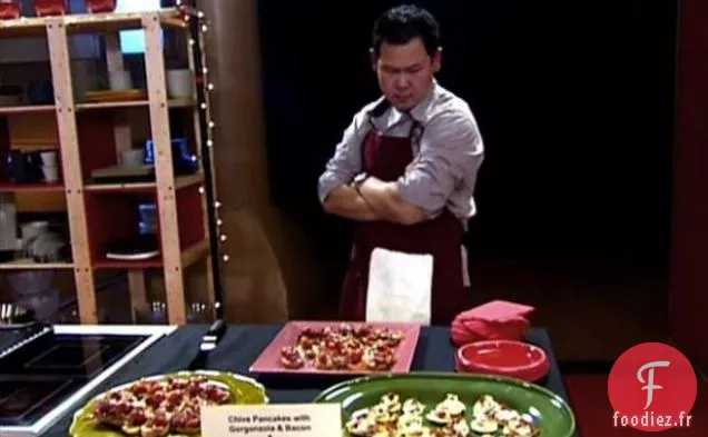 Crêpes à la Ciboulette au Gorgonzola et Bacon