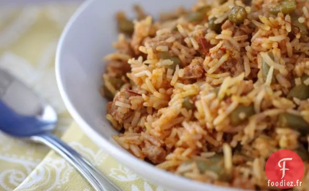 Dinde Fumée Et Riz Rouge Au Safran