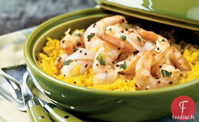 Crevettes à la Noix de Coco et Pilaf de Riz