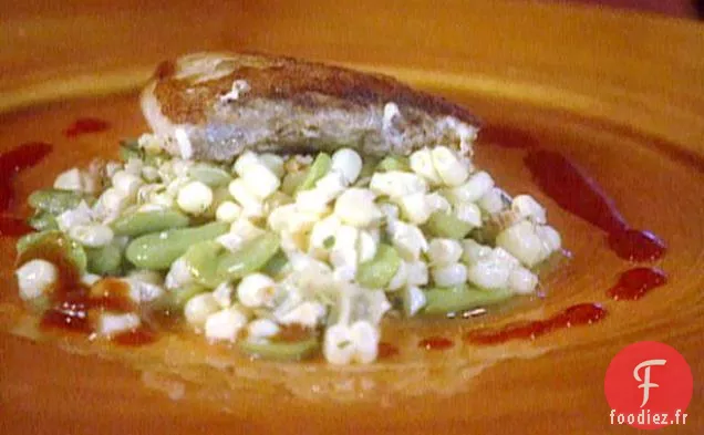 Salade de Flétan et de Maïs avec Vinaigrette Cassée