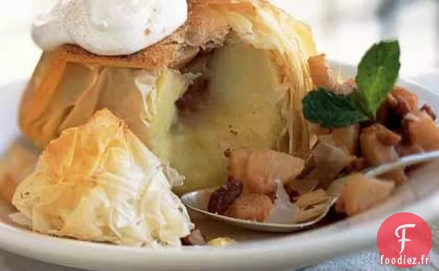 Pommes Cuites au Phyllo fourrées aux poires et aux Pacanes