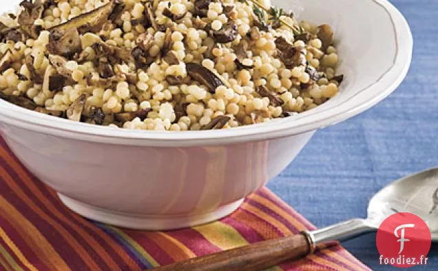 Couscous Israélien Aux Champignons Rôtis