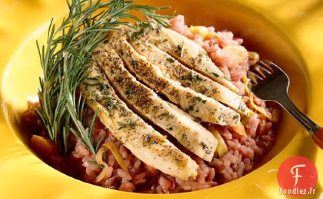 Risotto Au Pinot Noir Au Poulet Au Romarin