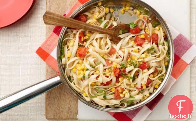 Tagliatelles au Maïs et Tomates Cerises
