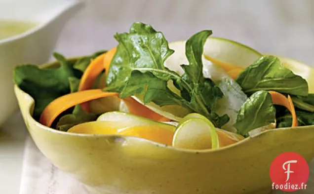 Salade de Légumes d'Automne Rasés avec Vinaigrette au Cidre