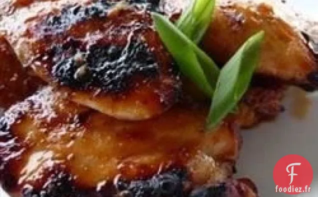 Poulet Cuit Au Four Dans une Sauce Barbecue Sucrée