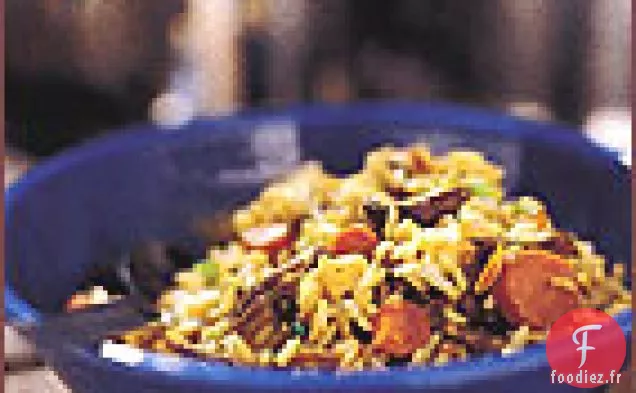 Riz Frit au Curry avec du Boeuf Séché