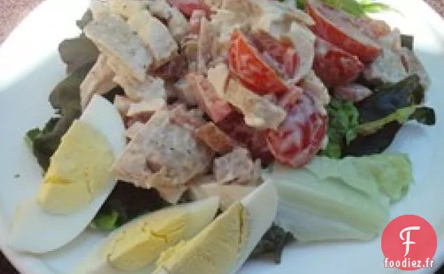 Salade Tiède de Poulet, Bacon et Œufs avec Vinaigrette à la Mayonnaise