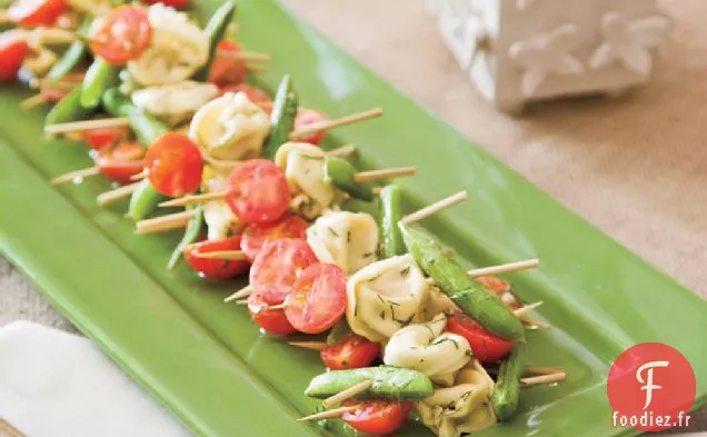 Brochettes de Salade de Tortellinis à la Moutarde et à l'Aneth