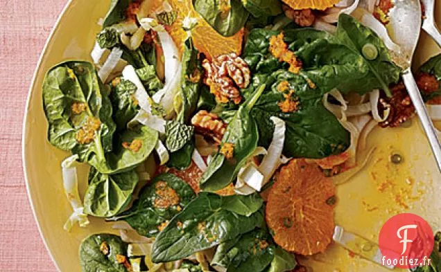 Salade d'Épinards, Endives et Tangelo