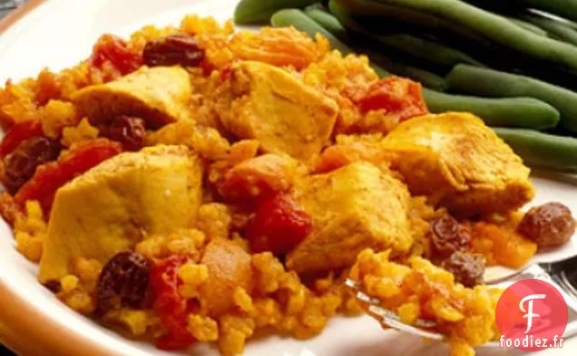Poulet Au Curry Et Riz Au Four