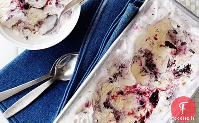 Crème Glacée aux Morceaux de Chocolat aux Mûres