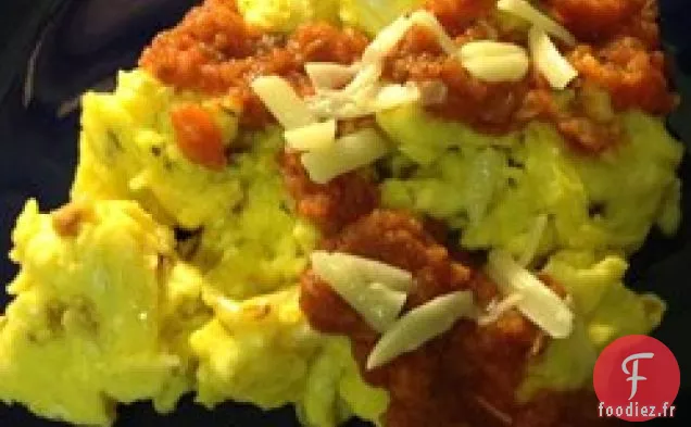 Œufs Brouillés aux Poireaux et Sauce