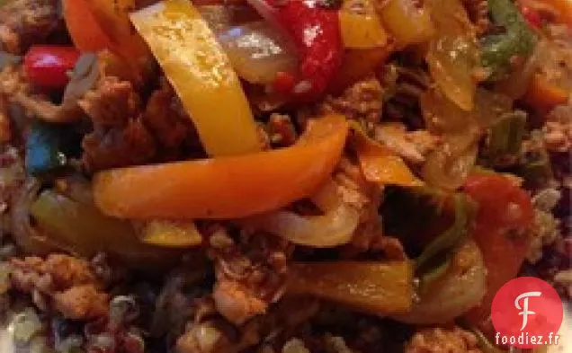 Chorizo de Poulet sur Quinoa aux Poivrons