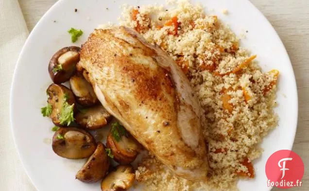 Poulet et Champignons avec Couscous