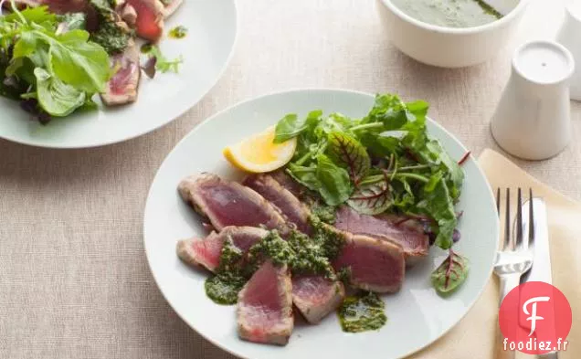 Thon Grillé Au Pesto De Basilic