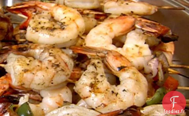 Brochettes de Crevettes Noircies