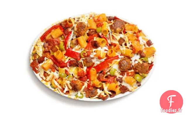 Rigatoni au Four Avec Boulettes de Viande et Poivrons