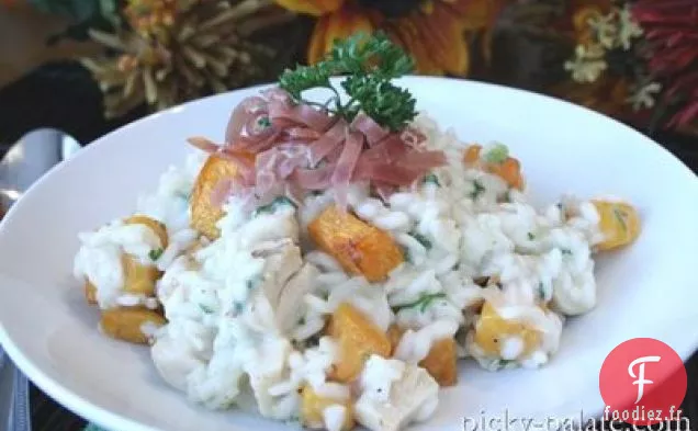 Risotto De Courge Musquée Rôtie, Poulet Et Parmesan