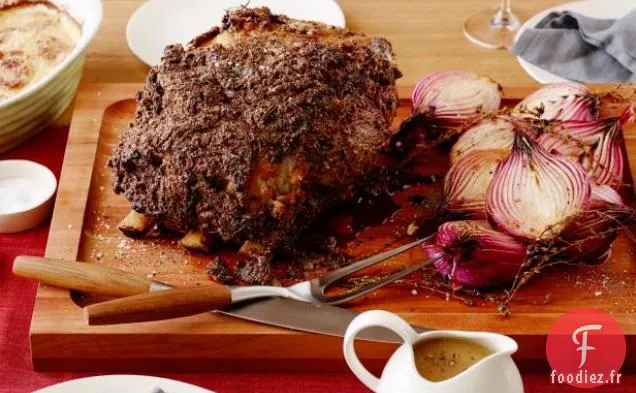 Côte de Bœuf Rôtie avec Croûte de Raifort