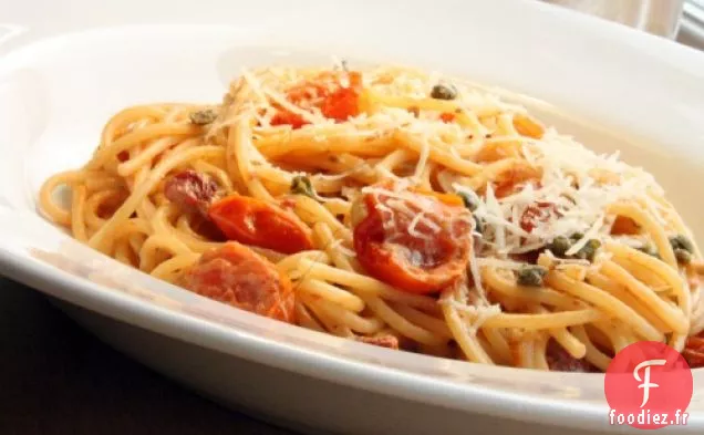 Spaghetti Crémeux aux Tomates et Câpres