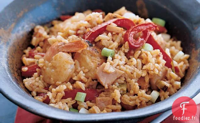 Riz Frit au Poulet Créole et au Jambon