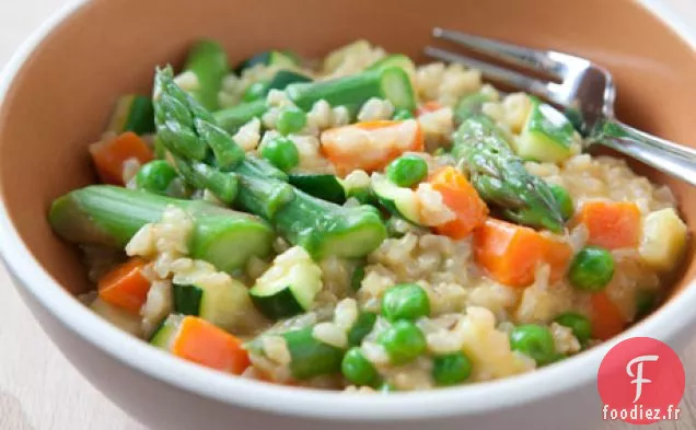 Risotto aux Légumes de Printemps au Riz Brun