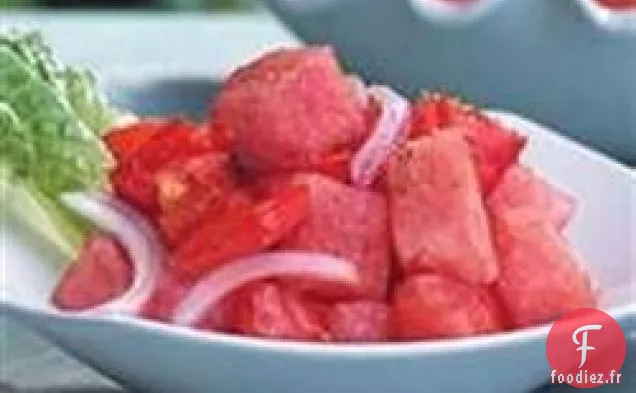 Salade De Tomates Pastèque Avec Vinaigrette Balsamique