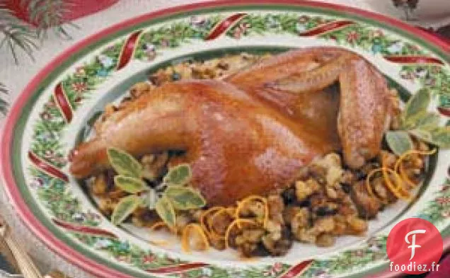 Poule de Cornouailles avec Farce à l'Orange