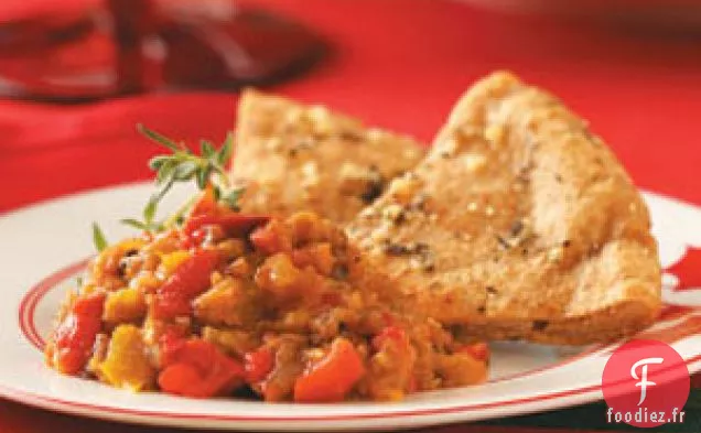 Trempette Méditerranéenne avec Chips Pita à l'Ail