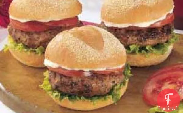 Burgers de bœuf et de porc