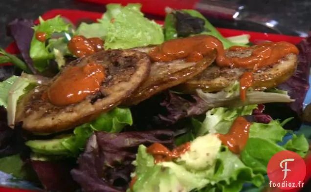 Salade de Tomates Vertes Frites avec Vinaigrette Chipotle
