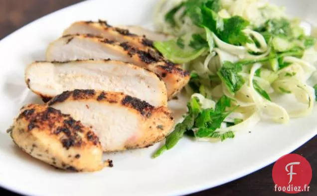 Poulet Salé au Citron et au Poivre avec Salade de Fenouil