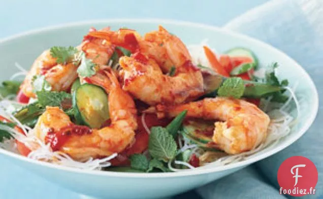Salade De Nouilles Asiatiques Aux Crevettes