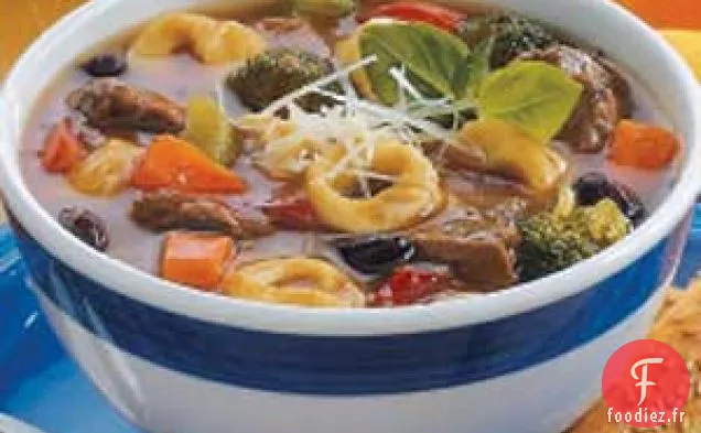 Soupe de Tortellinis au Bœuf et aux Haricots