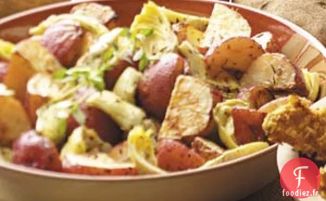 Pommes de Terre Rôties et Artichauts