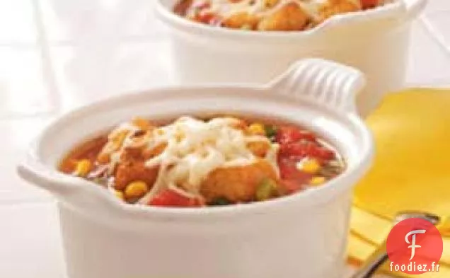 Soupe de Légumes Garnie de Fromage