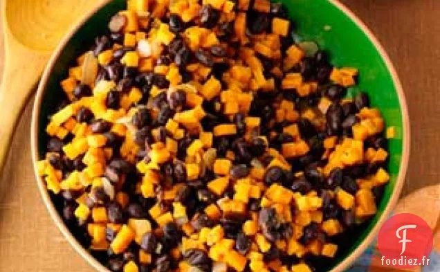 Poêle aux Haricots Noirs et Patates Douces