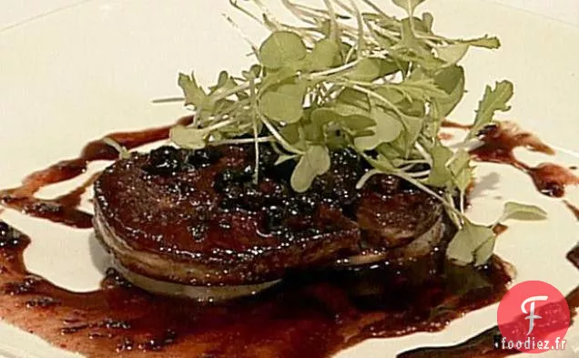 Pétoncles et Foie Gras Sautés aux Baies Sauvages et Vino Cotto