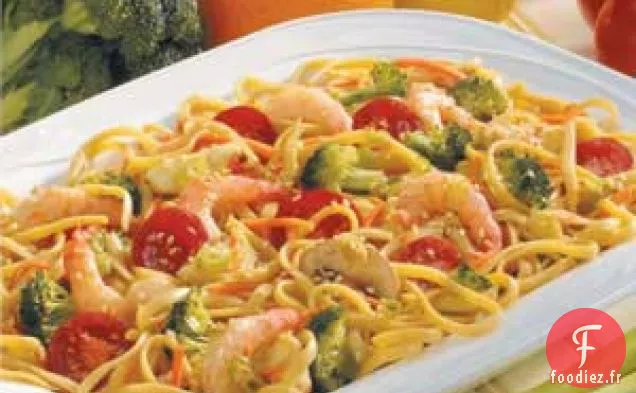 Salade de Linguine aux Crevettes