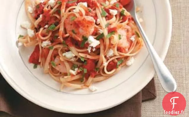 Mélange de Linguine aux Crevettes et Tomates