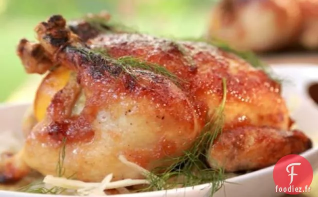 Poulet Rôti avec Glaçage au Beurre de Poire Bourbon